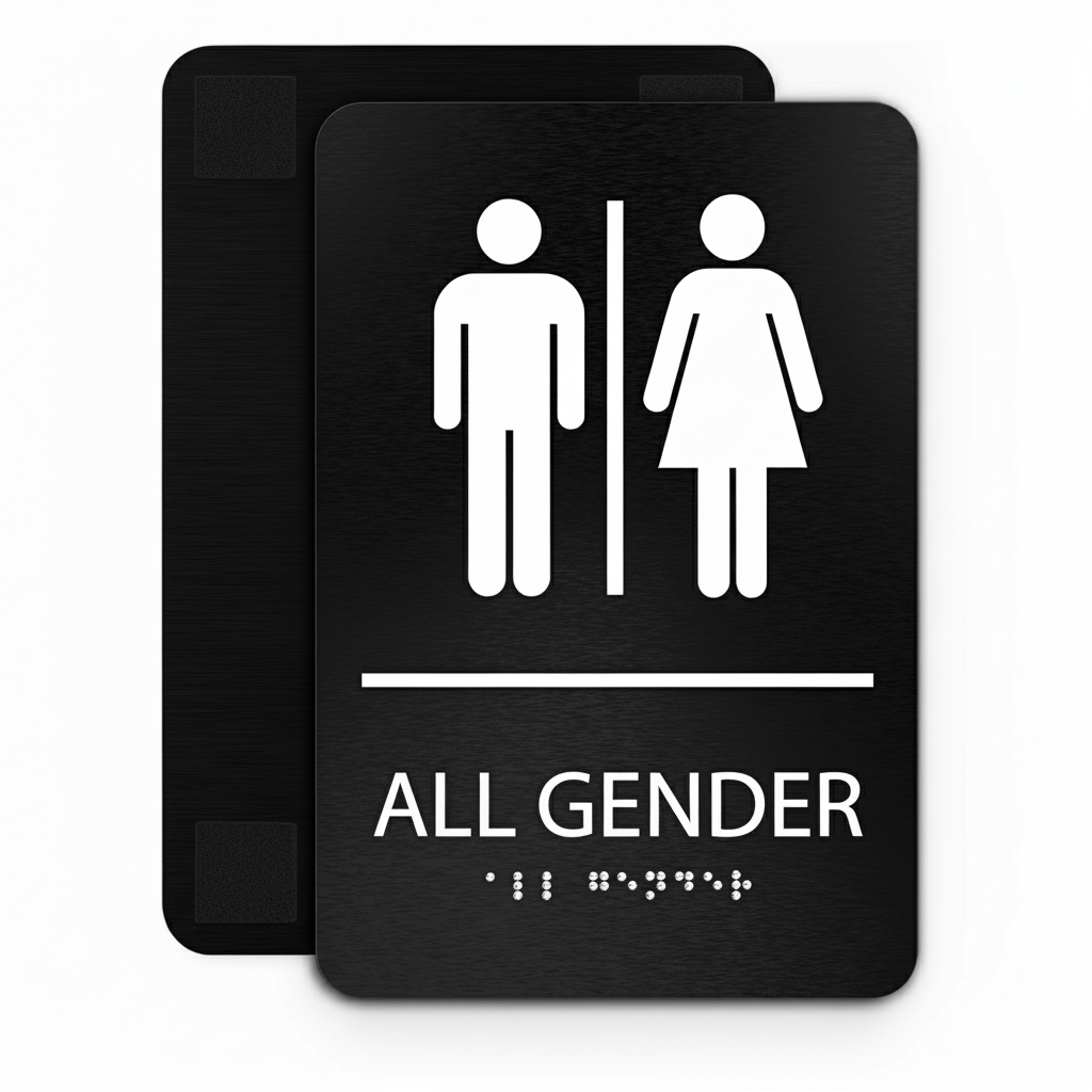 Gemini_Generated_Image_anp45hanp45hanp4 All Gender Bathroom Sign with All Gender - Aluminum Composite - ADA Compliant - Image 1
