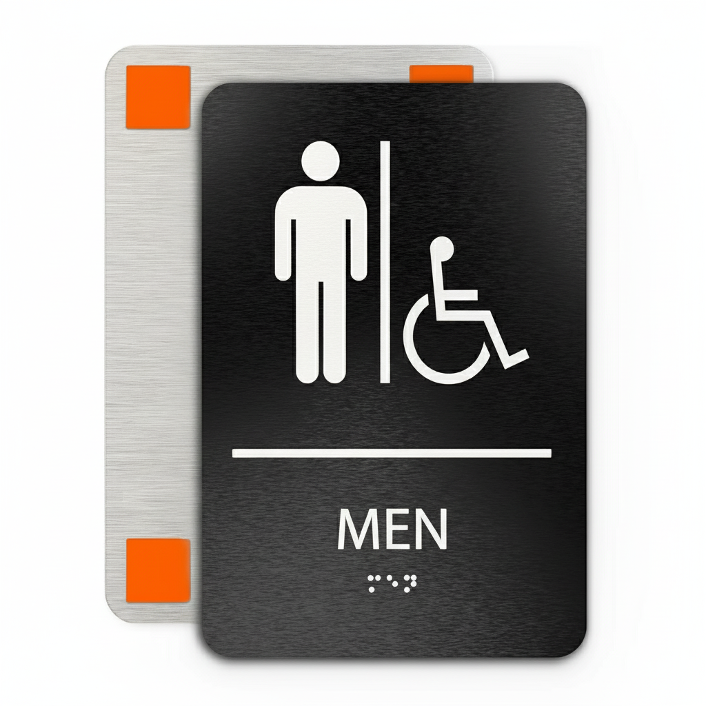 Gemini_Generated_Image_l31jibl31jibl31j (3) Men Bathroom Sign with Men and Wheelchair Symbols - Aluminum Composite - ADA Compliant - Image 1